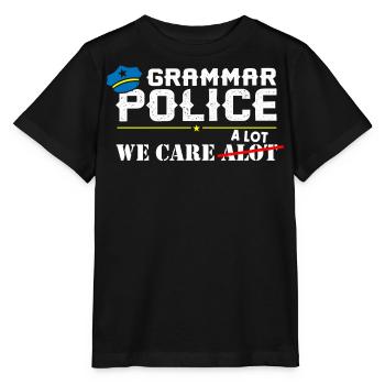 Grammar Police - English Teacher - Stanley/Stella MINI CREATOR Kids’ T-Shirt - black - Front - Mikhail (115cm)