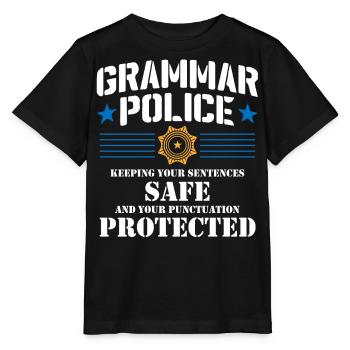 Grammar Police - English Teacher - Stanley/Stella MINI CREATOR Kids’ T-Shirt - black - Front - Mikhail (115cm)