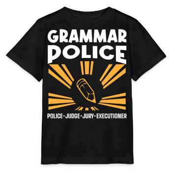 Grammar Police - English Teacher - Stanley/Stella MINI CREATOR Kids’ T-Shirt - black - Front - Mikhail (115cm)