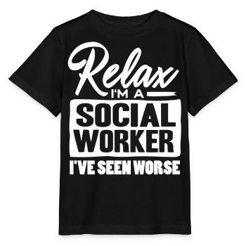 Travailleur social - T-shirt bio MINI CREATOR Stanley/Stella Enfant - noir - Devant - Mikhail (115cm)
