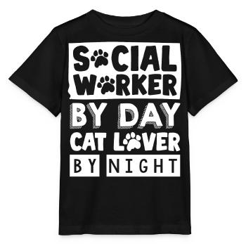 Travailleur social - T-shirt bio MINI CREATOR Stanley/Stella Enfant - noir - Devant - Mikhail (115cm)