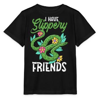 Schlange, Reptil - Schlangen - Stanley/Stella Kinder T-Shirt MINI CREATOR  - Schwarz - Vorne - Mikhail (115cm)