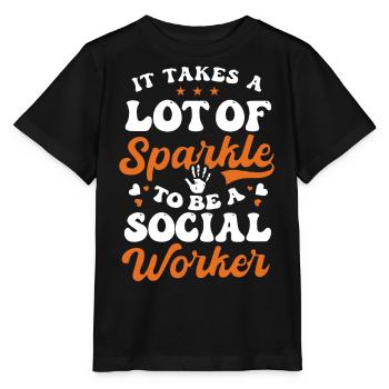 Travailleur social - T-shirt bio MINI CREATOR Stanley/Stella Enfant - noir - Devant - Mikhail (115cm)