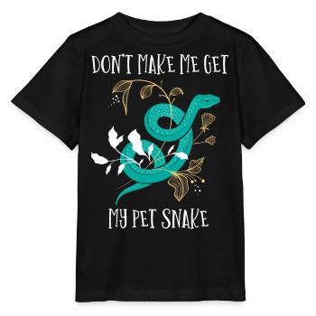 Schlange, Reptil - Schlangen - Stanley/Stella Kinder T-Shirt MINI CREATOR  - Schwarz - Vorne - Mikhail (115cm)
