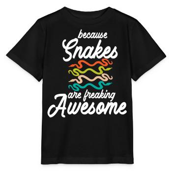 Schlange, Reptil - Schlangen - Stanley/Stella Kinder T-Shirt MINI CREATOR  - Schwarz - Vorne - Mikhail (115cm)