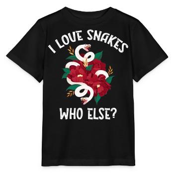 Schlange, Reptil - Schlangen - Stanley/Stella Kinder T-Shirt MINI CREATOR  - Schwarz - Vorne - Mikhail (115cm)
