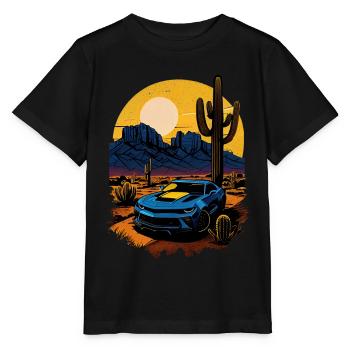 Muscle Car dans le désert - T-shirt bio MINI CREATOR Stanley/Stella Enfant - noir - Devant - Mikhail (115cm)