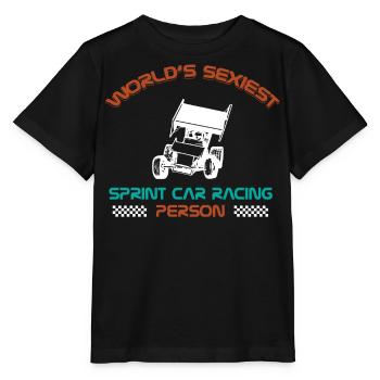 Courses de voitures de sprint, voitures de sprint, courses sur piste de terre - T-shirt bio MINI CREATOR Stanley/Stella Enfant - noir - Devant - Mikhail (115cm)