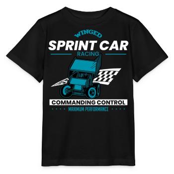 Courses de voitures de sprint, voitures de sprint, courses sur piste de terre - T-shirt bio MINI CREATOR Stanley/Stella Enfant - noir - Devant - Mikhail (115cm)