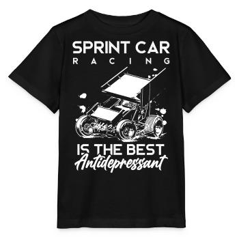Courses de voitures de sprint, voitures de sprint, courses sur piste de terre - T-shirt bio MINI CREATOR Stanley/Stella Enfant - noir - Devant - Mikhail (115cm)