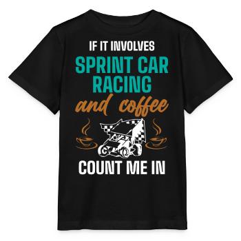 Courses de voitures de sprint, voitures de sprint, courses sur piste de terre - T-shirt bio MINI CREATOR Stanley/Stella Enfant - noir - Devant - Mikhail (115cm)