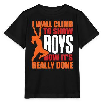 Wall climbers, wall climbers - Stanley/Stella MINI CREATOR Kids’ T-Shirt - black - Front - Mikhail (115cm)
