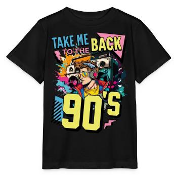 90s 90s Music Ghetto Blaster Headphones Party - Stanley/Stella MINI CREATOR Kids’ T-Shirt - black - Front - Mikhail (115cm)