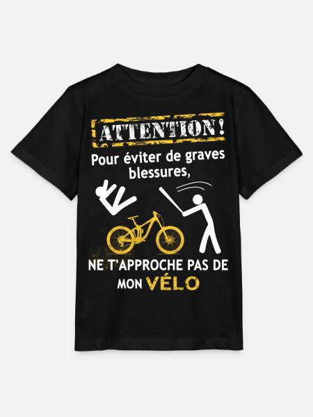 NE T'APPROCHE PAS DE MON VÉLO ! - VTT - T-shirt bio MINI CREATOR Stanley/Stella Enfant - noir