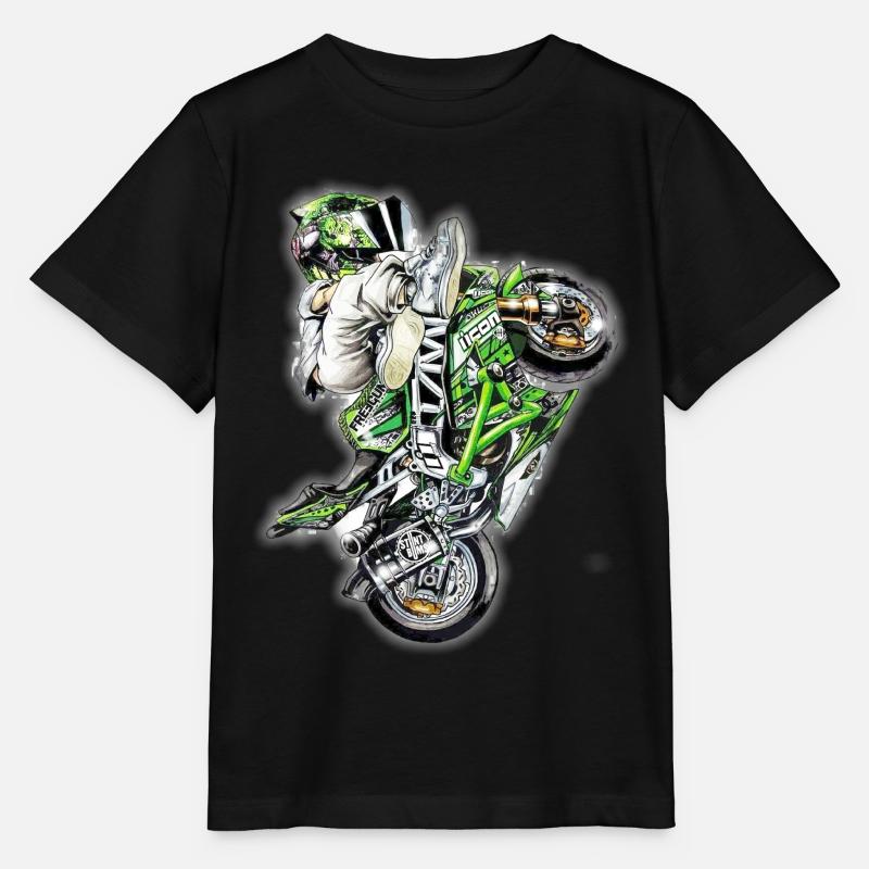 Stunt Biker - T-shirt bio MINI CREATOR Stanley/Stella Enfant - noir