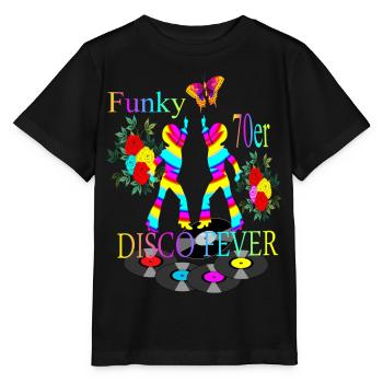 Disco Fieber 70er - Stanley/Stella Kinder T-Shirt MINI CREATOR  - Schwarz - Vorne - Mikhail (115cm)