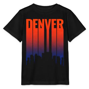 Gradient du coucher de soleil de la Skyline de Denver - T-shirt bio MINI CREATOR Stanley/Stella Enfant - noir - Devant - Mikhail (115cm)