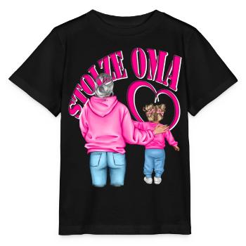 stolze Oma Enkelin Herz - Stanley/Stella Kinder T-Shirt MINI CREATOR  - Schwarz - Vorne - Mikhail (115cm)