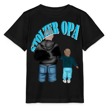 stolzer Opa - Enkel blond Kind Junge - Stanley/Stella Kinder T-Shirt MINI CREATOR  - Schwarz - Vorne - Mikhail (115cm)