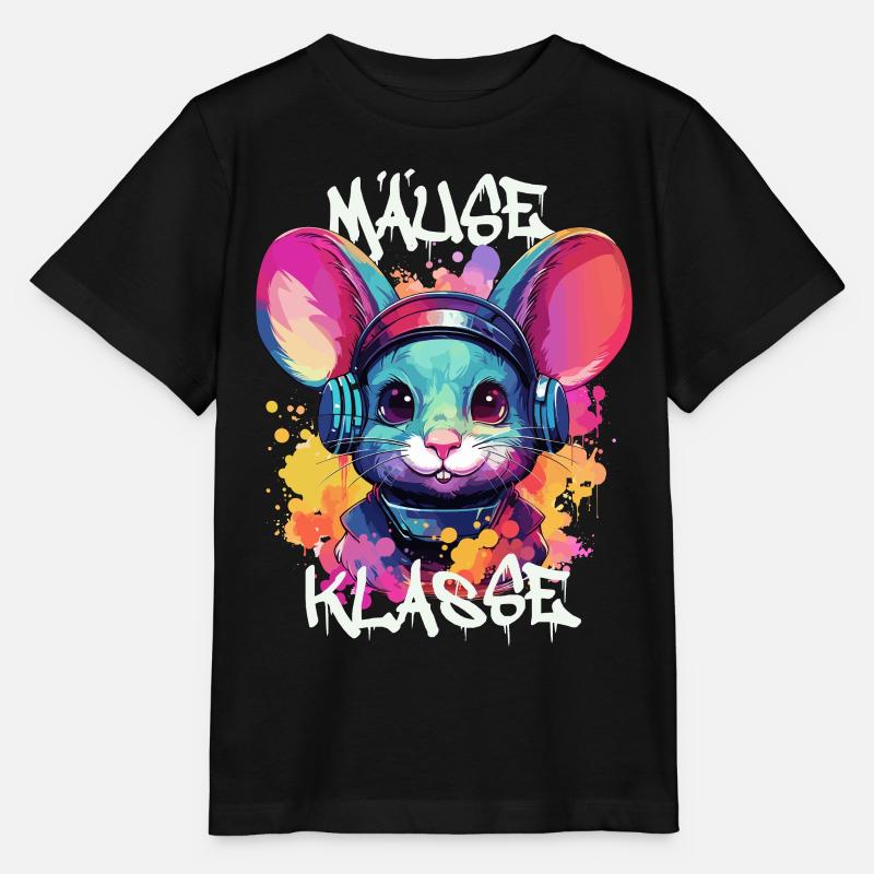 Graffiti Mäuseklasse Grundschule Klassentier - Stanley/Stella Kinder T-Shirt MINI CREATOR  - Schwarz