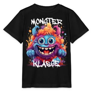 Graffiti Monsterklasse Grundschule Klassentier 02 - Stanley/Stella Kinder T-Shirt MINI CREATOR  - Schwarz - Vorne - Mikhail (115cm)