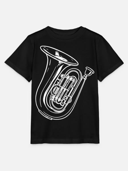 Tuba Zeichnung - Stanley/Stella Kinder T-Shirt MINI CREATOR - Schwarz