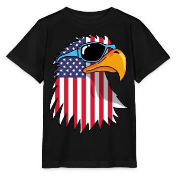 Eagle and American Flag - Stanley/Stella MINI CREATOR Kids’ T-Shirt - black - Front - Mikhail (115cm)