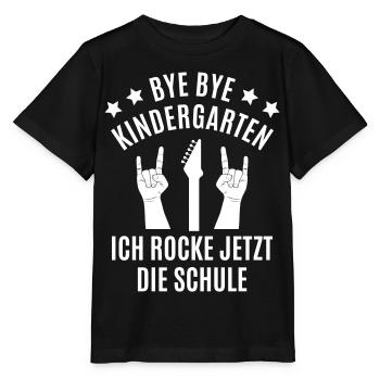 Kindergarten Abschied Bye Bye Ich rocke die Schule - Stanley/Stella Kinder T-Shirt MINI CREATOR  - Schwarz - Vorne - Mikhail (115cm)
