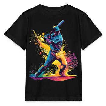 Baseball Spieler - Stanley/Stella Kinder T-Shirt MINI CREATOR  - Schwarz - Vorne - Mikhail (115cm)