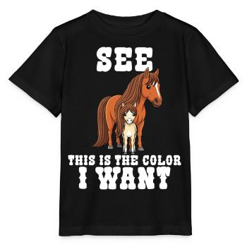 Humor Horse Rider Riding - Stanley/Stella MINI CREATOR Kids’ T-Shirt - black - Front - Mikhail (115cm)