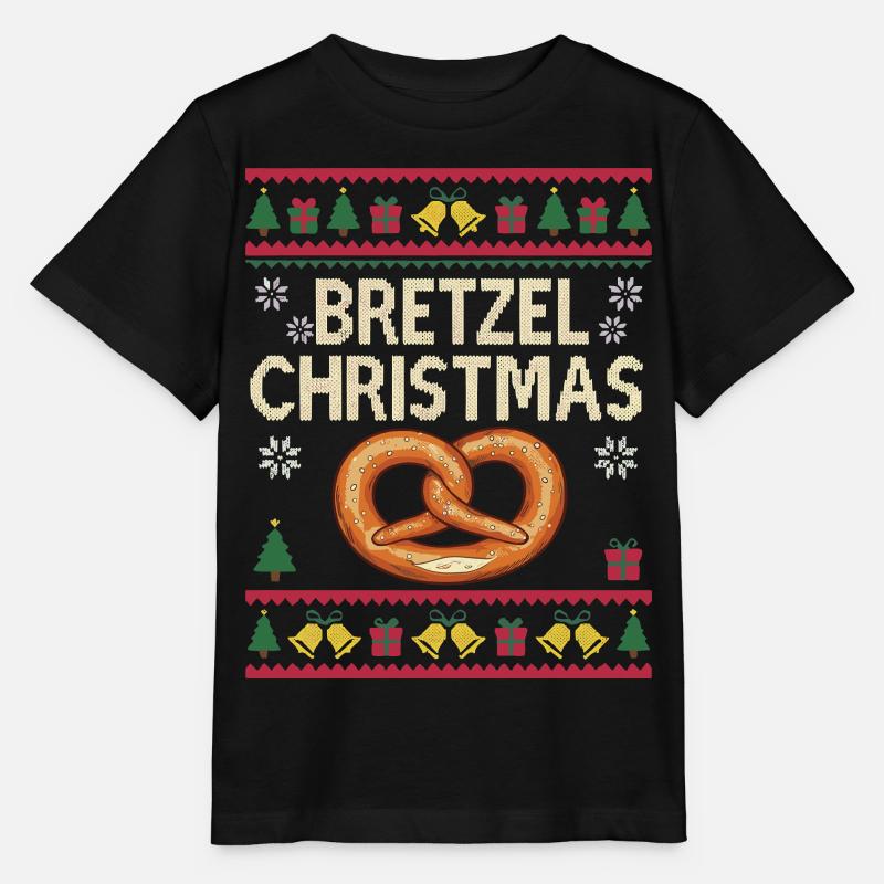 Cadeau drôle de boulanger de Noël Bretzel - T-shirt bio MINI CREATOR Stanley/Stella Enfant - noir