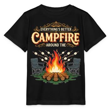 Campfire Marshmallow Everything Better Camping - T-shirt bio MINI CREATOR Stanley/Stella Enfant - noir - Devant - Mikhail (115cm)