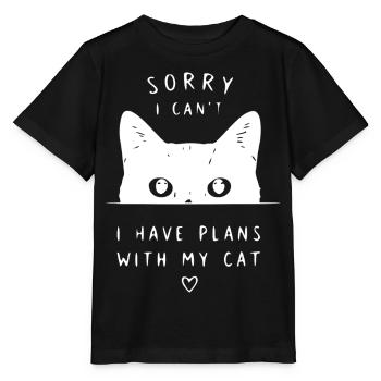 Sorry, ich hab Pläne mit meiner Katze - Stanley/Stella Kinder T-Shirt MINI CREATOR  - Schwarz - Vorne - Mikhail (115cm)