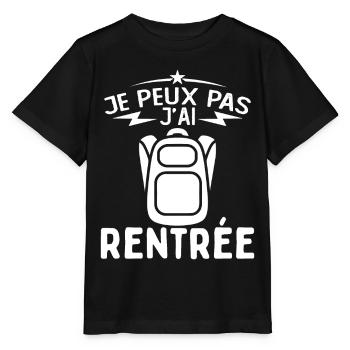 j'peux pas j'ai Rentrée Humour Rentrée Scolaire - T-shirt bio MINI CREATOR Stanley/Stella Enfant - noir - Devant - Mikhail (115cm)