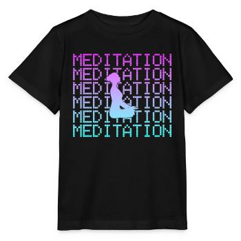 Meditation - Stanley/Stella Kinder T-Shirt MINI CREATOR  - Schwarz - Vorne - Mikhail (115cm)