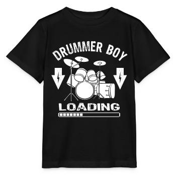 Drummer Drums - Drummer Boy Loading - Stanley/Stella Kinder T-Shirt MINI CREATOR  - Schwarz - Vorne - Mikhail (115cm)