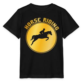 Horse riding - Stanley/Stella MINI CREATOR Kids’ T-Shirt - black - Front - Mikhail (115cm)