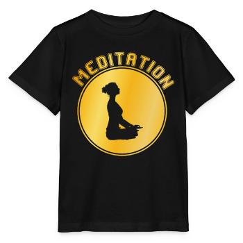 Méditation - T-shirt bio MINI CREATOR Stanley/Stella Enfant - noir - Devant - Mikhail (115cm)