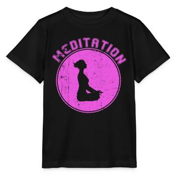 Meditation - Stanley/Stella Kinder T-Shirt MINI CREATOR  - Schwarz - Vorne - Mikhail (115cm)