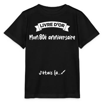 Cadeau drôle 80e Anniversaire Livre D'or - T-shirt bio MINI CREATOR Stanley/Stella Enfant - noir - Devant - Mikhail (115cm)