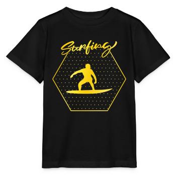 Surfing - Stanley/Stella Kinder T-Shirt MINI CREATOR  - Schwarz - Vorne - Mikhail (115cm)
