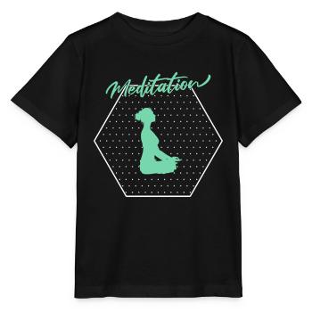 Meditation - Stanley/Stella Kinder T-Shirt MINI CREATOR  - Schwarz - Vorne - Mikhail (115cm)