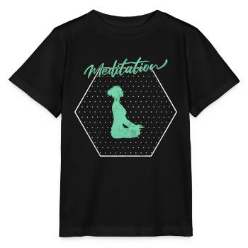 Méditation - T-shirt bio MINI CREATOR Stanley/Stella Enfant - noir - Devant - Mikhail (115cm)