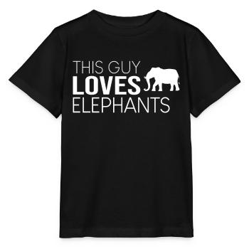 Ce type aime les éléphants - T-shirt bio MINI CREATOR Stanley/Stella Enfant - noir - Devant - Mikhail (115cm)