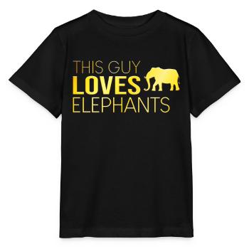 Ce type aime les éléphants - T-shirt bio MINI CREATOR Stanley/Stella Enfant - noir - Devant - Mikhail (115cm)
