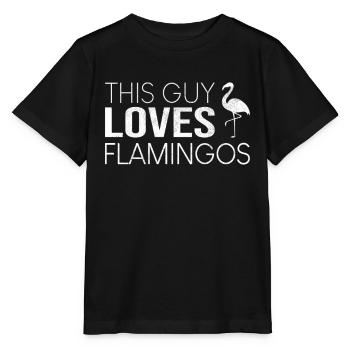 Dieser Typ liebt Flamingos - Stanley/Stella Kinder T-Shirt MINI CREATOR  - Schwarz - Vorne - Mikhail (115cm)