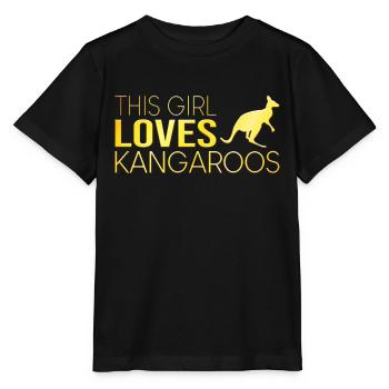 Girl Kangaroo Saying - Stanley/Stella MINI CREATOR Kids’ T-Shirt - black - Front - Mikhail (115cm)