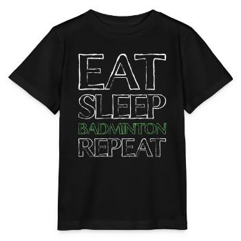Manger du badminton du sommeil - T-shirt bio MINI CREATOR Stanley/Stella Enfant - noir - Devant - Mikhail (115cm)