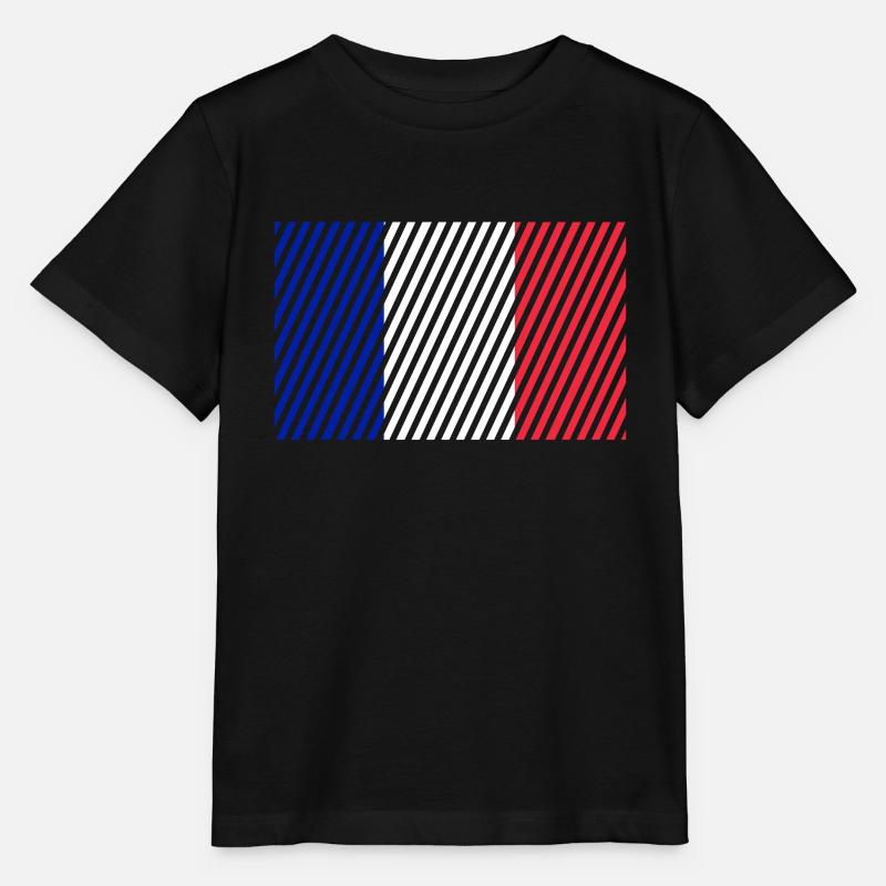 Français drapeau - T-shirt bio MINI CREATOR Stanley/Stella Enfant - noir