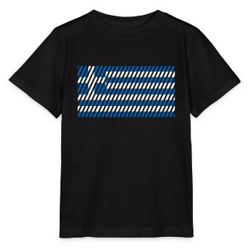 Griechenland Flagge - Stanley/Stella Kinder T-Shirt MINI CREATOR  - Schwarz - Vorne - Mikhail (115cm)